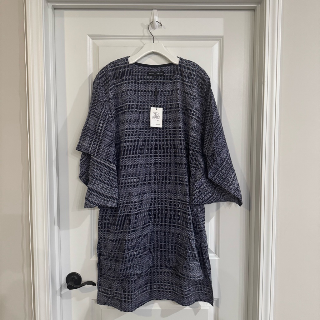 Carla Fernandez Tunic Shawl Poncho Tunica Rebozo Pullover Cover Up Blue Indigo — image 6 of 8